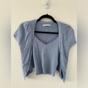 Abercrombie cropped knit cardigan and tank top set S